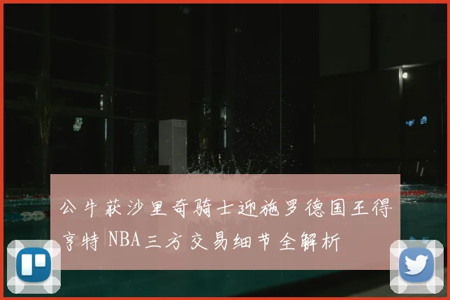 公牛获沙里奇骑士迎施罗德国王得亨特 NBA三方交易细节全解析